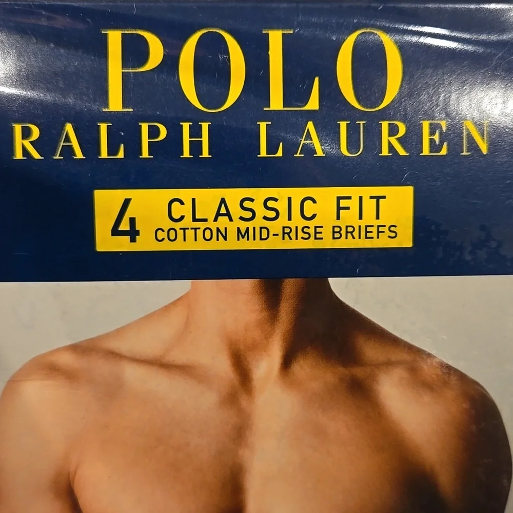 POLO RALPH LAUREN SET OF 4 CLASSIC FIT COTTON MID-RISE BRIEFS.SIZE X-LARGE WHITE